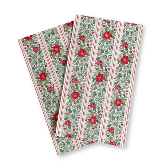 Hearth & Holly Vintage Floral Striped Guest Napkins (24pcs) - Marcel’s Culinary Experience