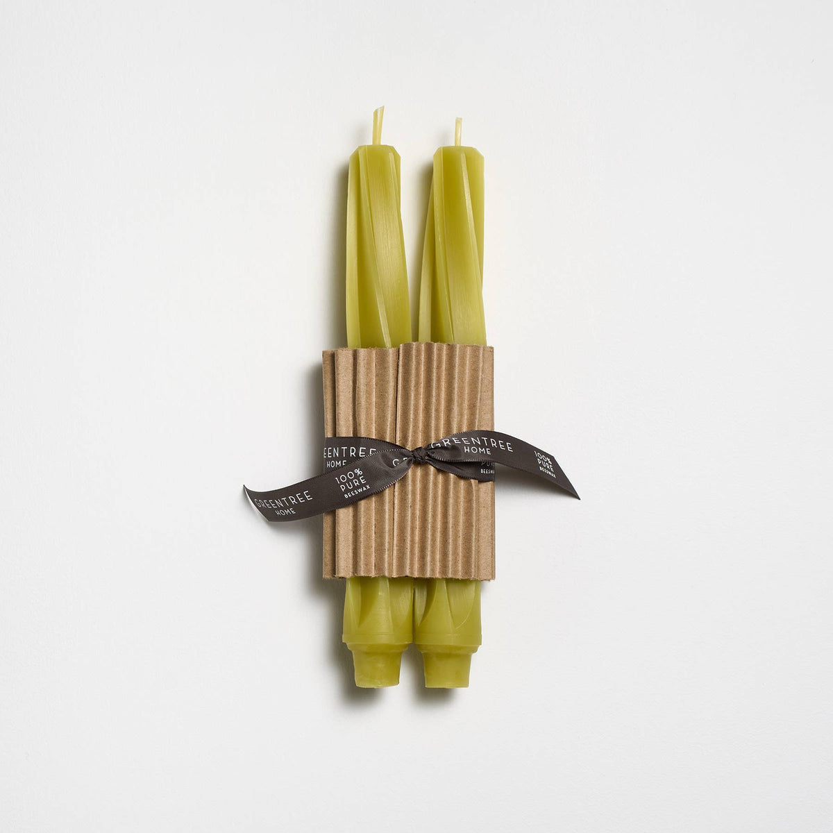 Greentree Home Twist Taper Handmade Beeswax Candles 9"