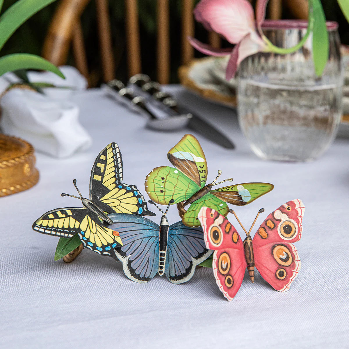 Juliska Meadow Walk Butterfly Napkin Rings - Set of 4