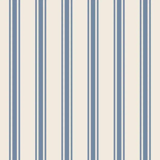 Hester & Cook Cornflower Blue Linen Stripe Cocktail Napkins