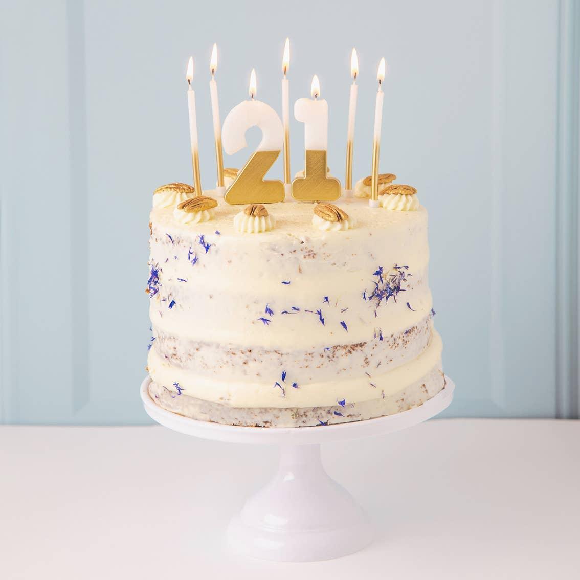 White & Gold Birthday Candles | 16 Pack | Cake Candle | - Marcel’s Culinary Experience
