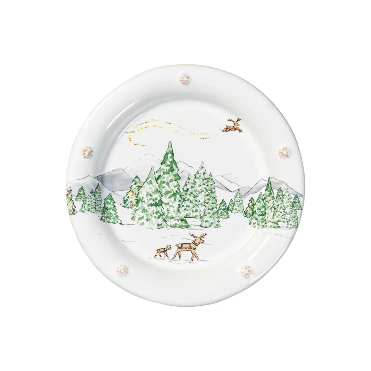 Juliska Berry & Thread North Pole Side/Cocktail Plates Set/4