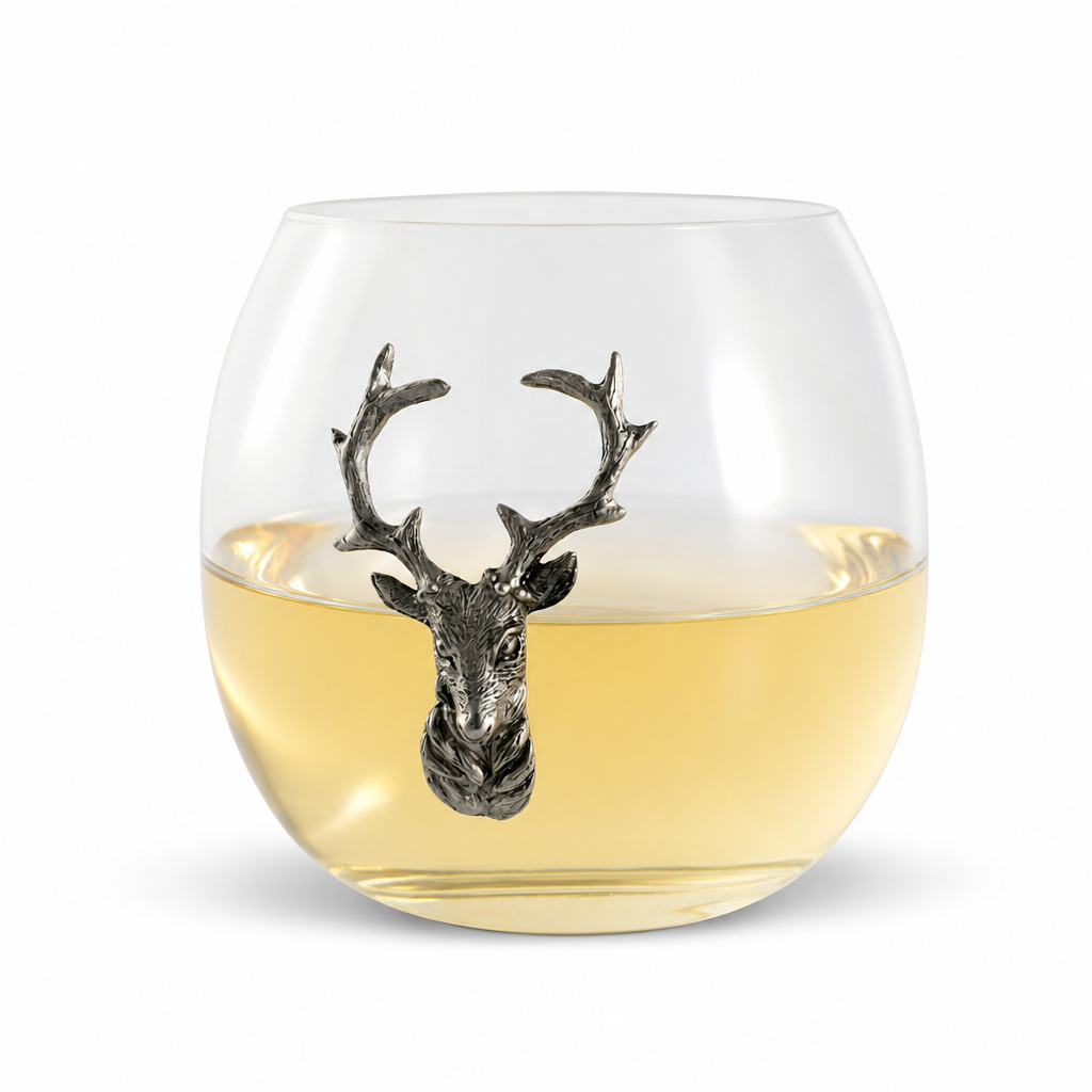 Crystal Elk Stemless Wine Glass