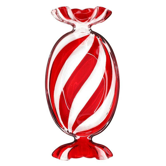 Peppermint Twist Glass Candy Tray - Small