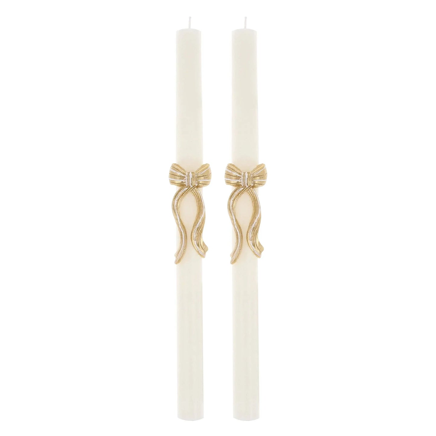 Gold Stripy Bow Table Candles - Marcel’s Culinary Experience