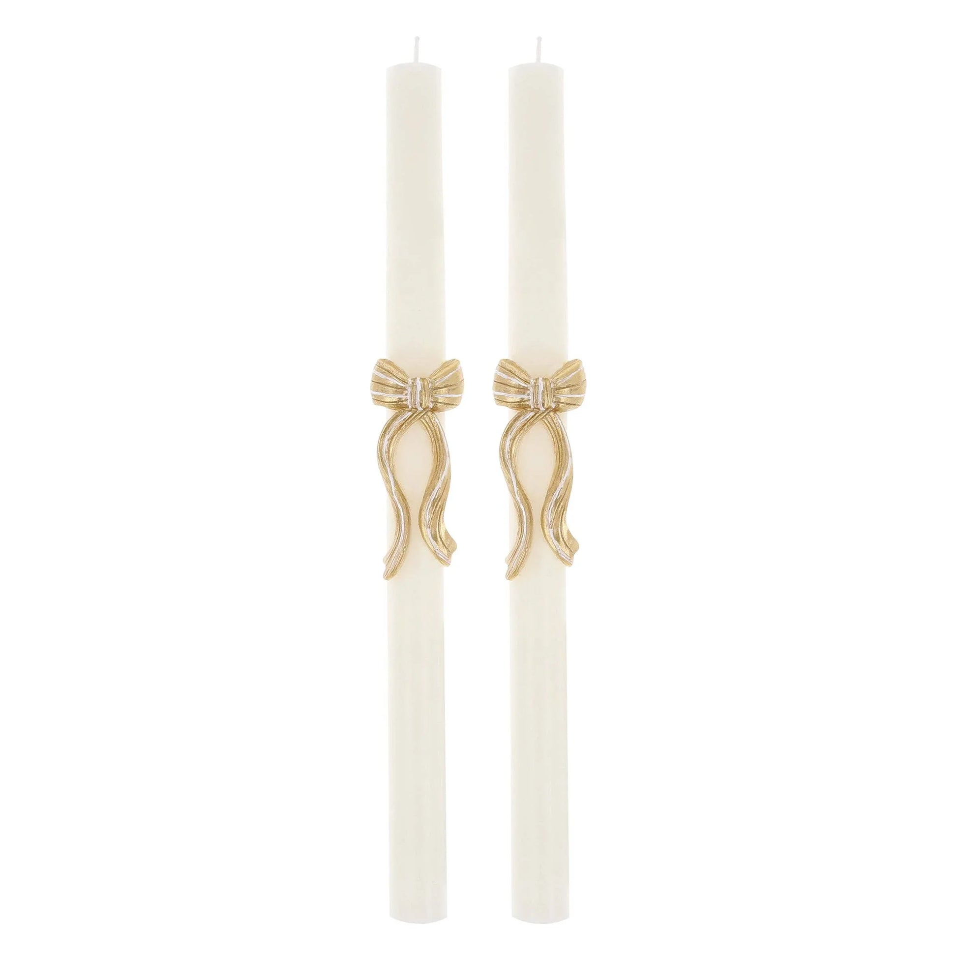 Gold Stripy Bow Table Candles - Marcel’s Culinary Experience