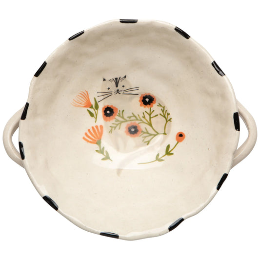 Catbloom Hand Painted Footed Bowl