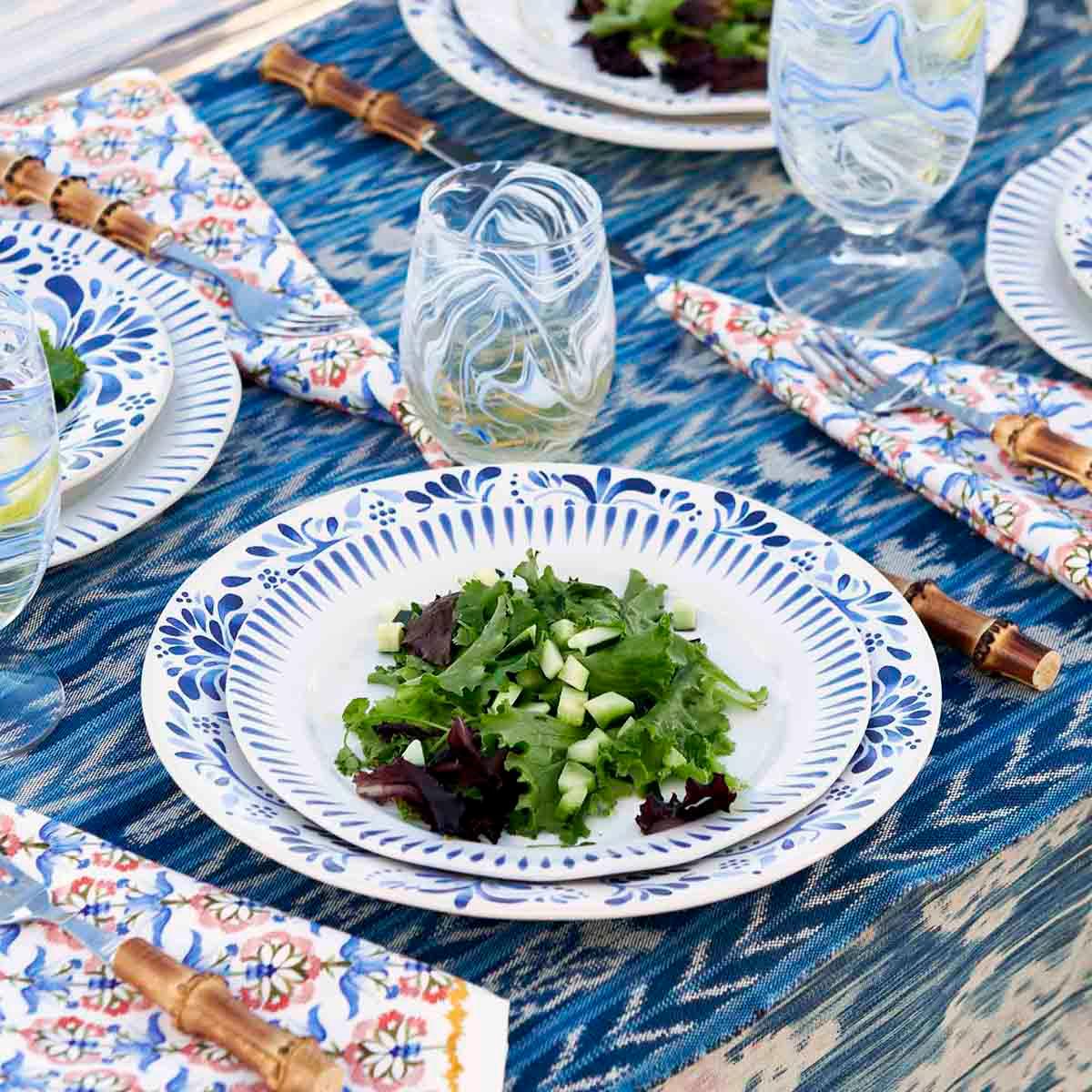 Juliska Sitio Stripe Delft Blue Salad Plate