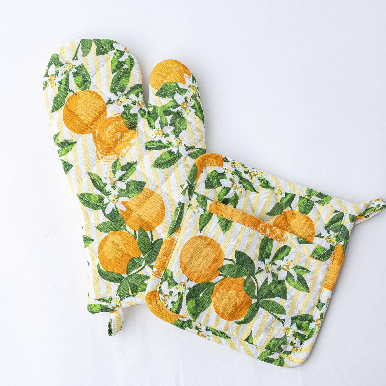 Orange Blossom Oven Mitt Set - Marcel’s Culinary Experience