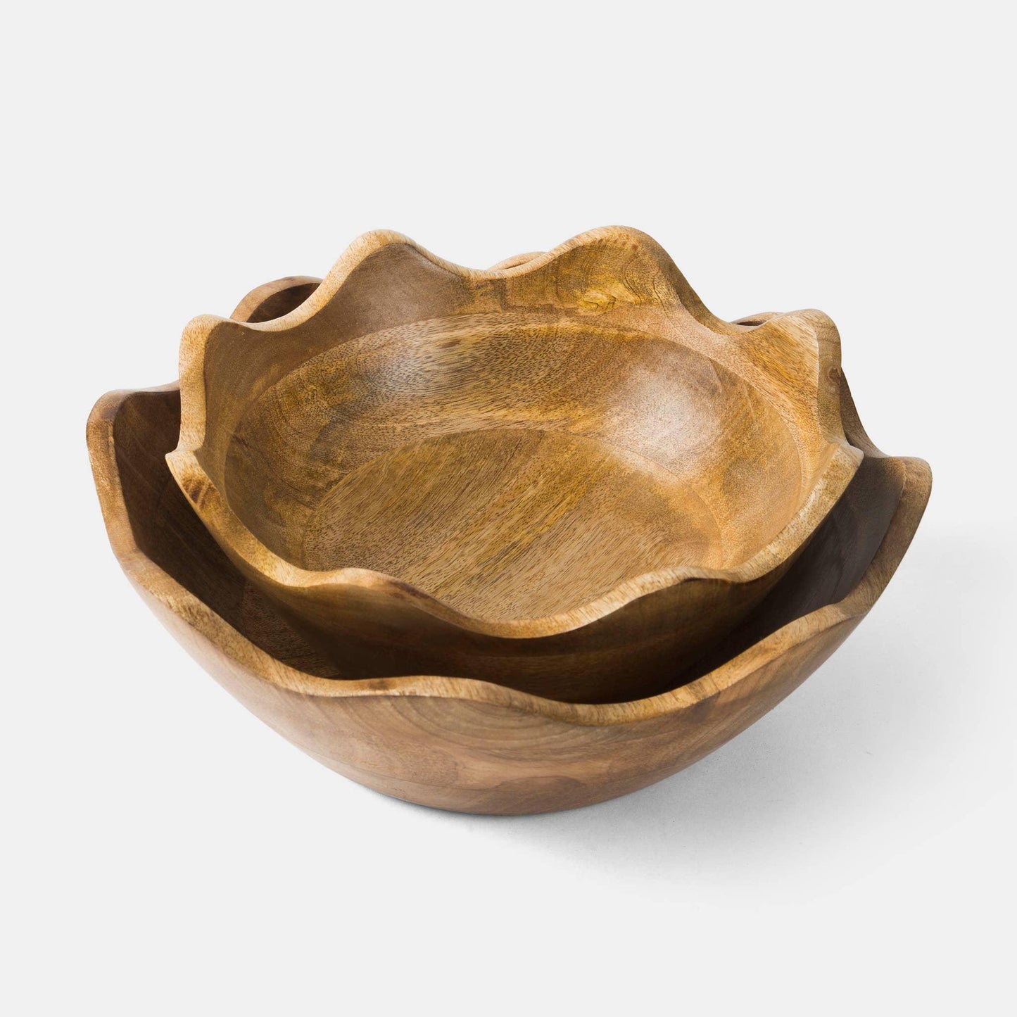 Scalloped Wooden Bowls - Marcel’s Culinary Experience