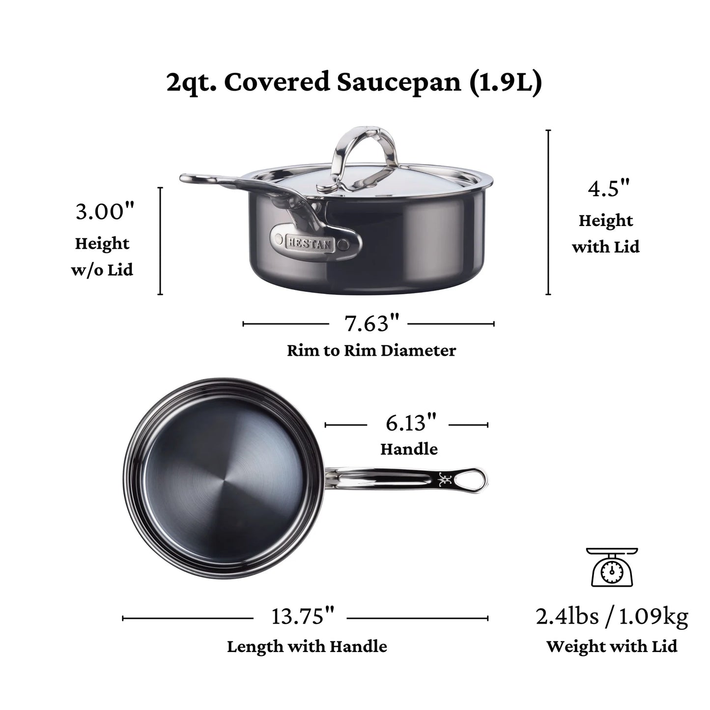 Hestan NanoBond® Titanium Stainless-Steel Saucepan 2 quart