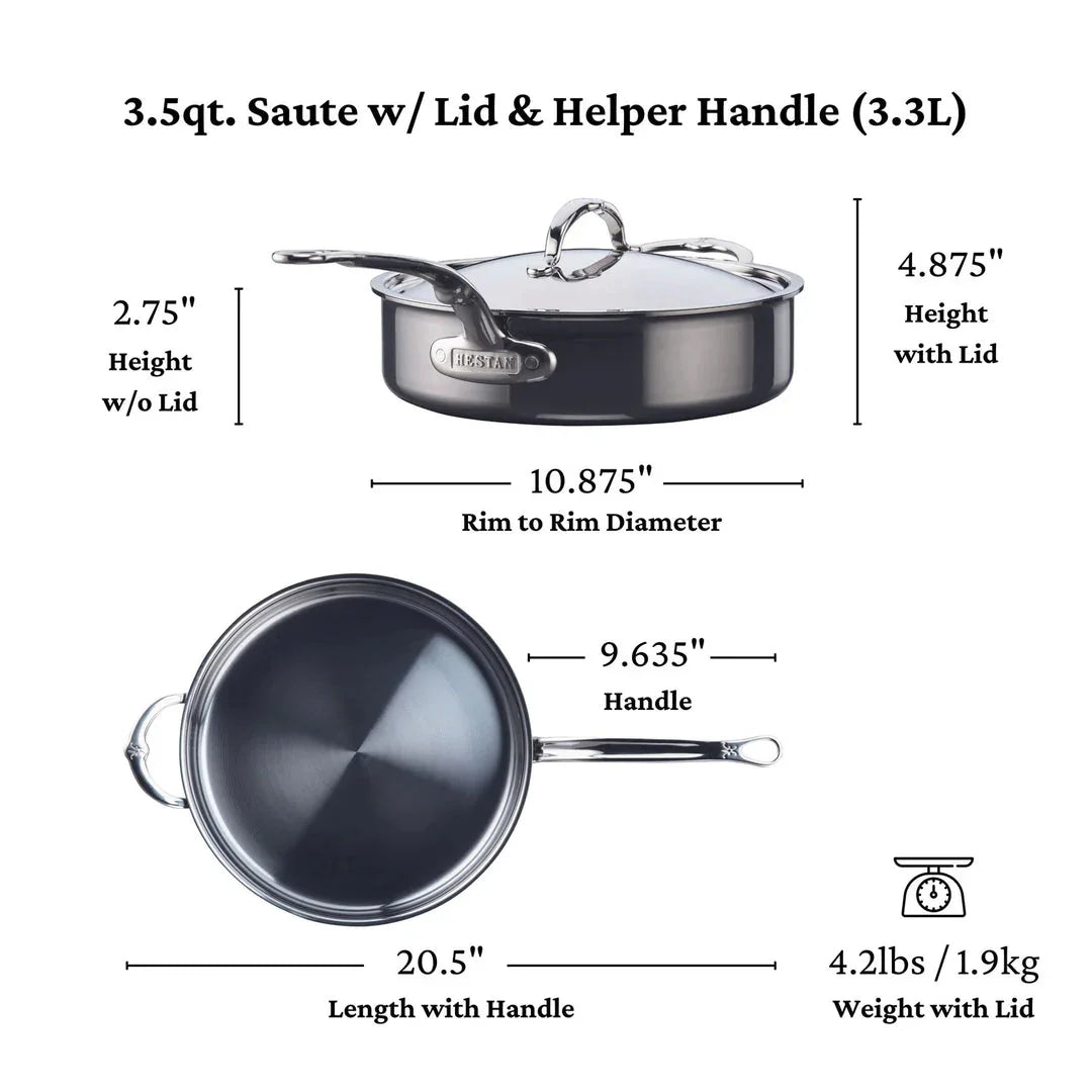 Hestan Nanobond Titanium Sauté Pan 3.5 qt - Marcel’s Culinary Experience