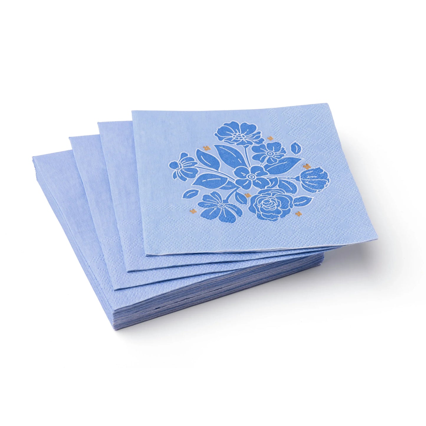BELLE BLUE ELEGANT FLORAL COCKTAIL NAPKINS - Marcel’s Culinary Experience