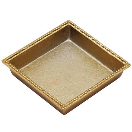 Textured Gilded Aluminum Beaded Border Lunch Napkin Box - Marcel’s Culinary Experience