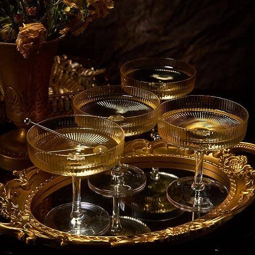 Coupe Glasses Ribbed Coupe Cocktail Glass 7 oz - Marcel’s Culinary Experience