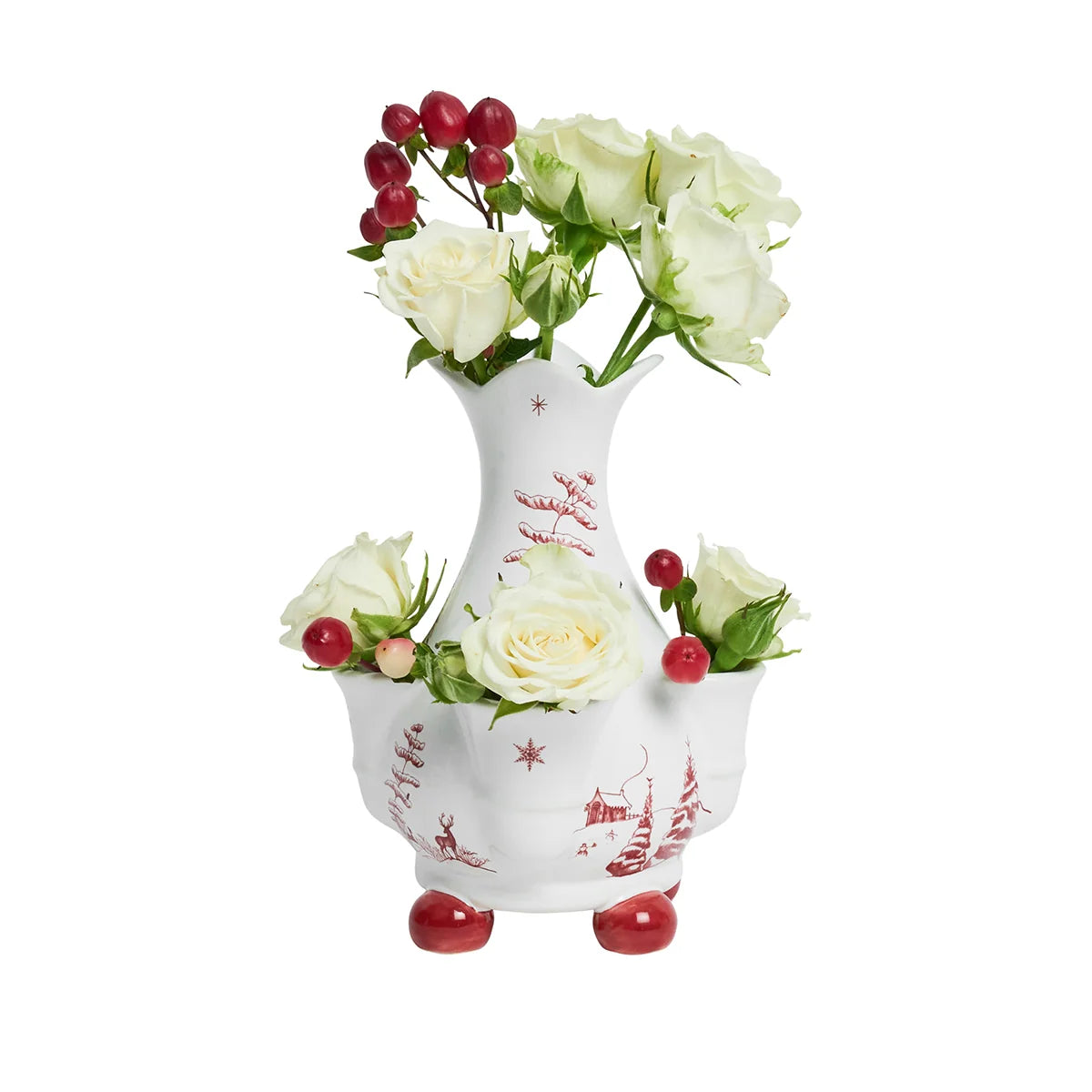 Juliska Country Estate Winter Frolic 6" Tulipiere Vase - Ruby