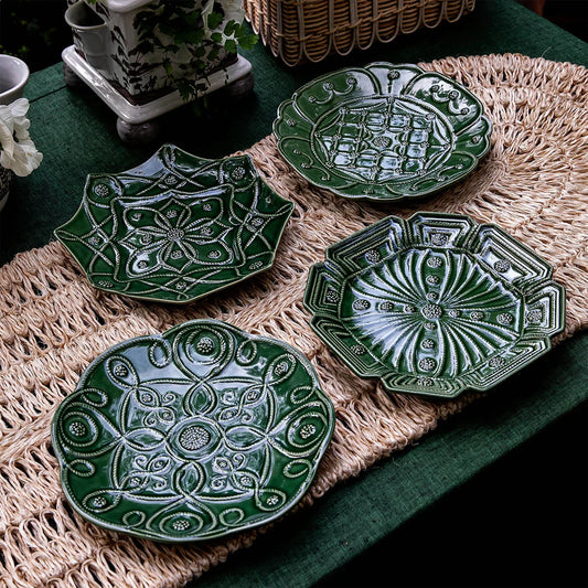 Juliska Jardins Du Monde Dessert/Salad Plate Assorted Set of 4 - Basil
