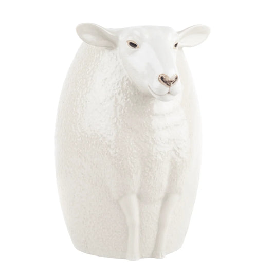 Quail Ceramics White Suffolk Sheep Flower Vase