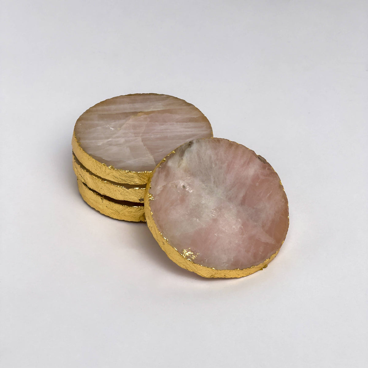 Rose Quartz Coasters, Set of 4