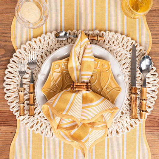 Juliska Straw Loop Oval Placemat - Whitewash - Marcel’s Culinary Experience