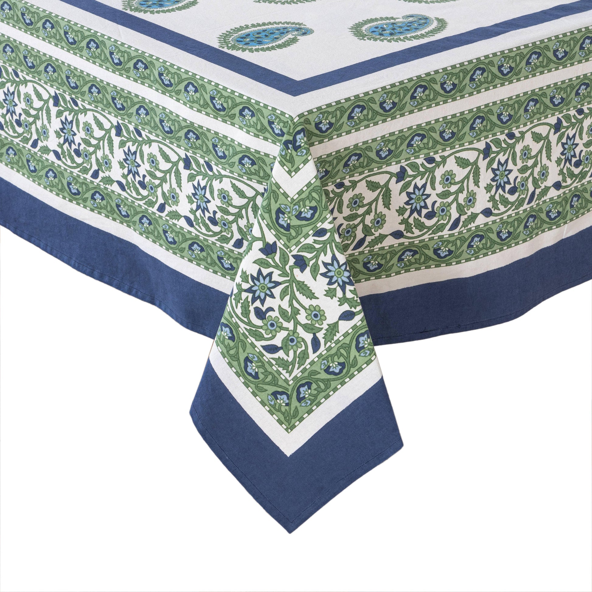 Couleur Nature Cassis Blue & Green Tablecloth - Marcel’s Culinary Experience