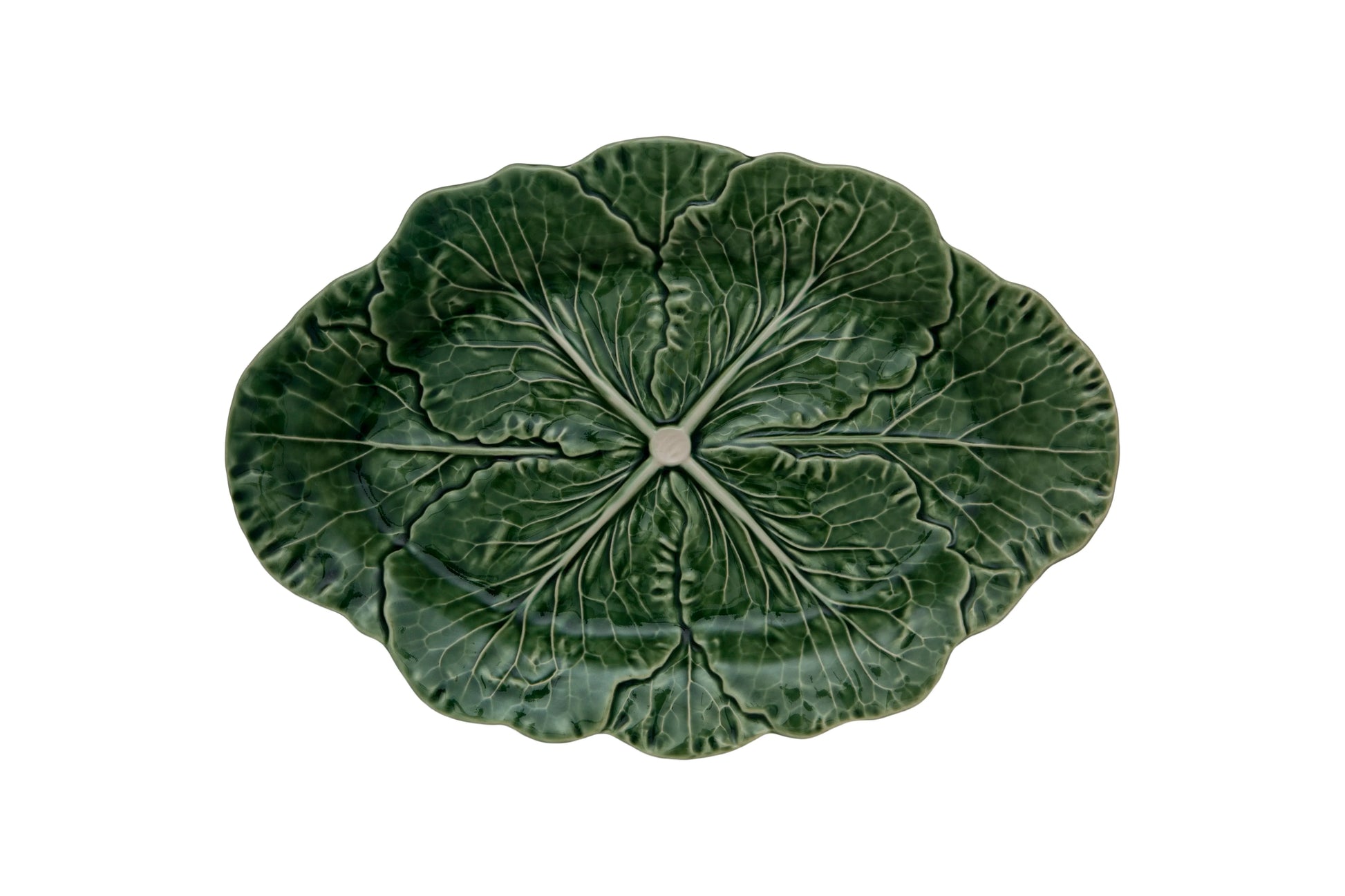 Bordallo Pinheiro Cabbage Oval Platter 15", Green - Marcel’s Culinary Experience