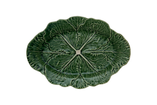 Bordallo Pinheiro Cabbage Oval Platter 15", Green - Marcel’s Culinary Experience