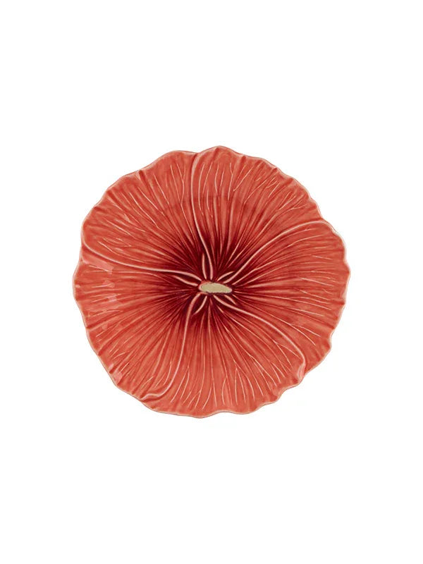 Bordallo Pinheiro Maria Flor Dessert Plate Hollyhock - Marcel’s Culinary Experience