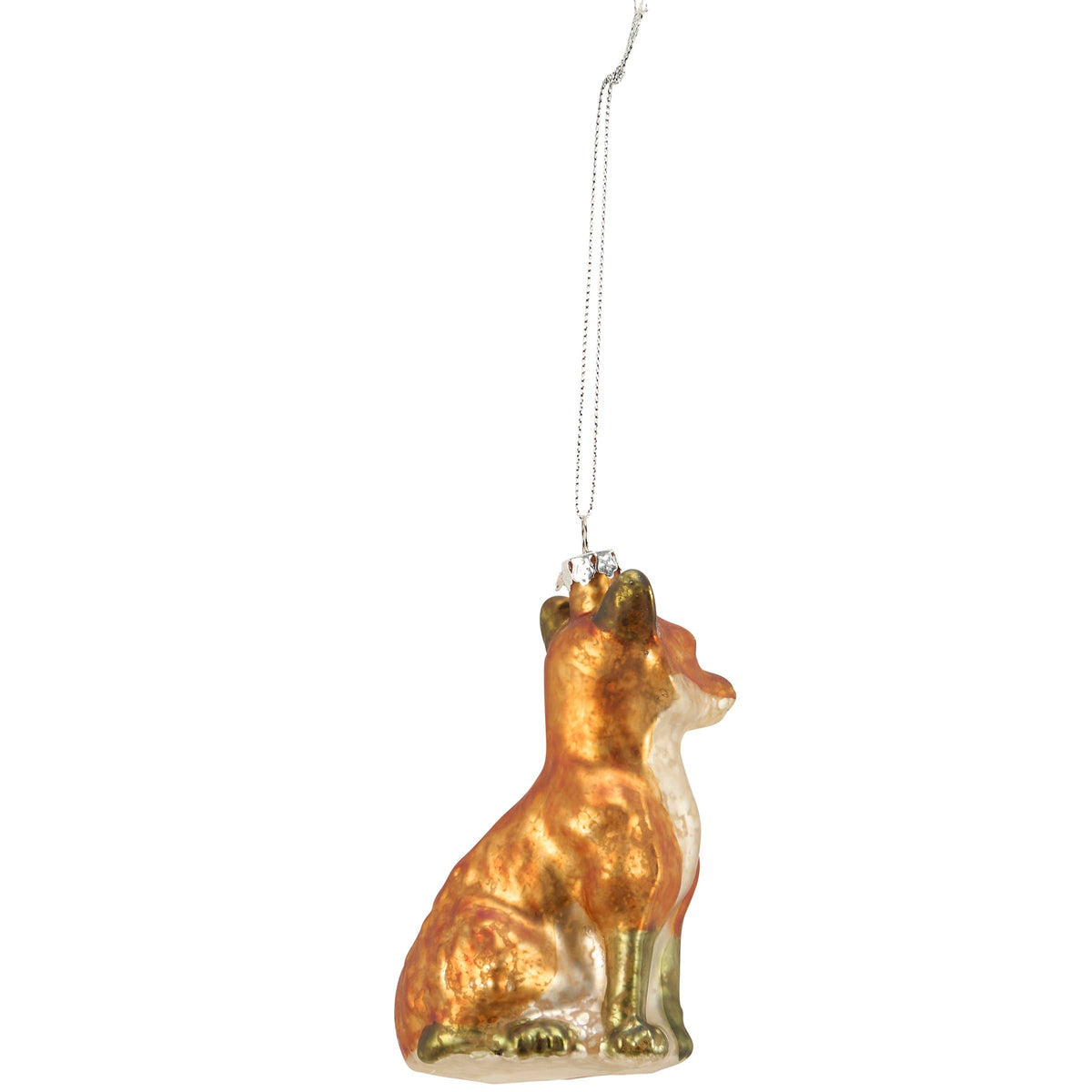 Vintage Fox Glass Christmas Ornament
