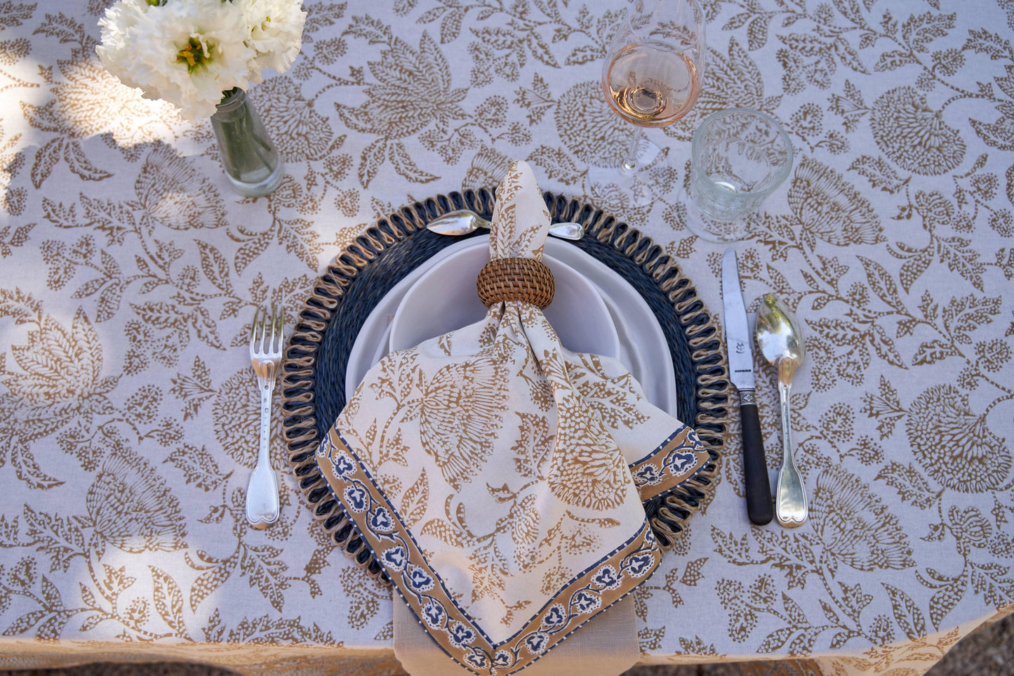 Chloe Blue & Brown Napkins - Set of 4 - Marcel’s Culinary Experience