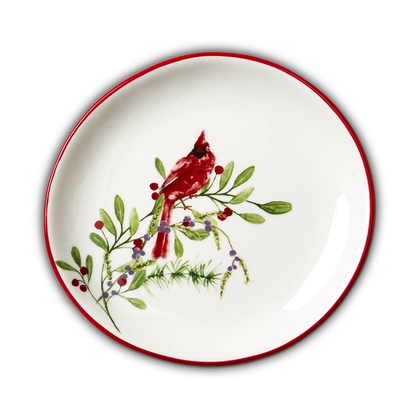 Winter Cardinal Appetizer Plate - Earthenware