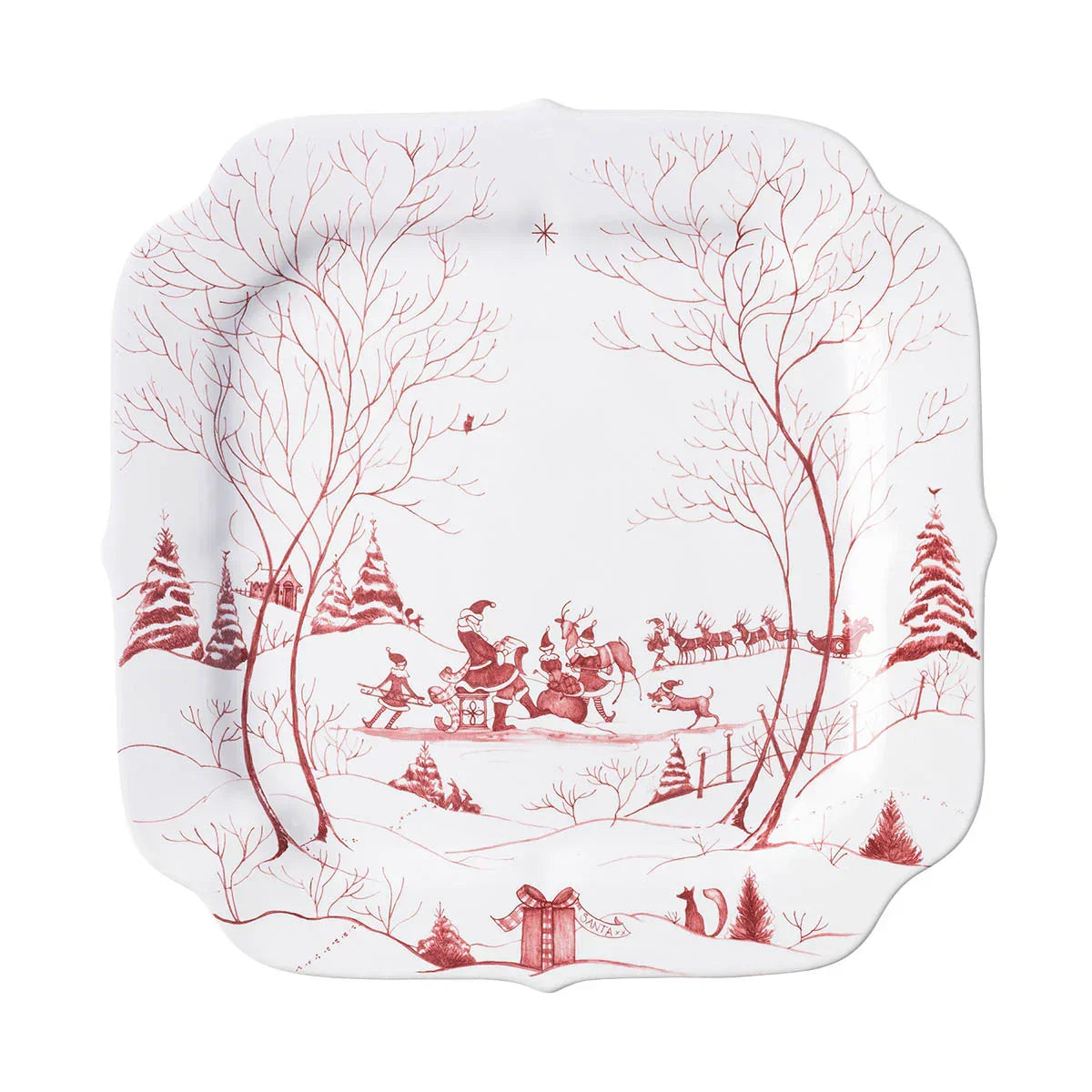 Juliska Country Estate Winter Frolic Cookie Tray - Ruby