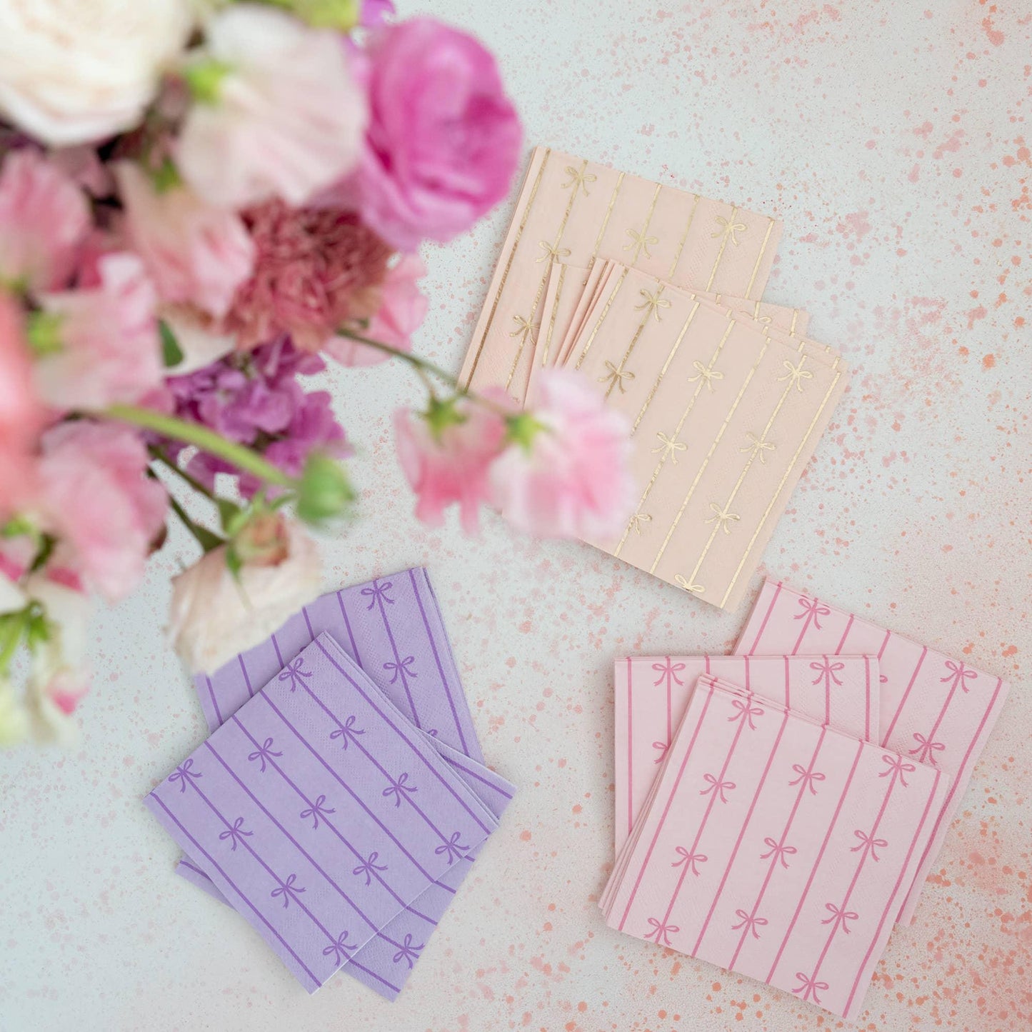 PETAL PINK SIGNATURE BOW SMALL NAPKINS - Marcel’s Culinary Experience