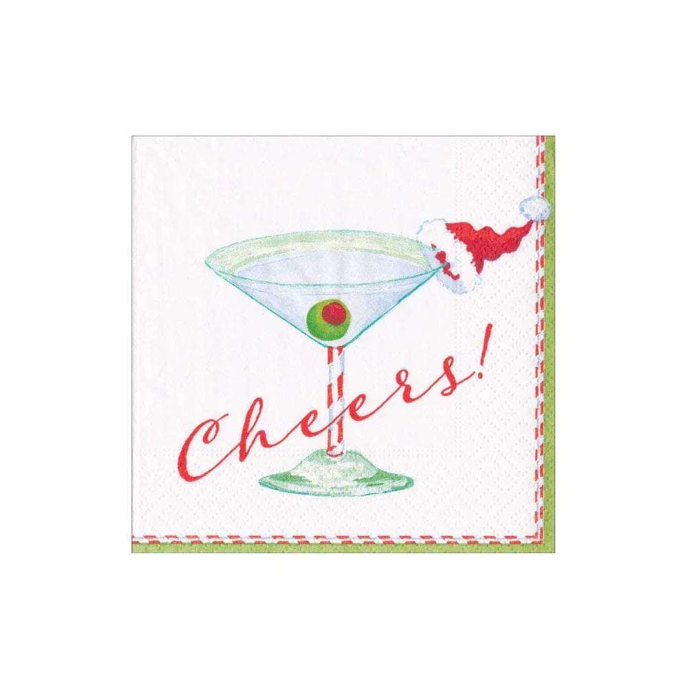 Christmas Cocktail Cheers! Paper Cocktail Napkins - 20 Per Package - Marcel’s Culinary Experience