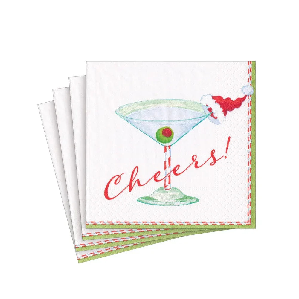 Christmas Cocktail Cheers! Paper Cocktail Napkins - 20 Per Package - Marcel’s Culinary Experience