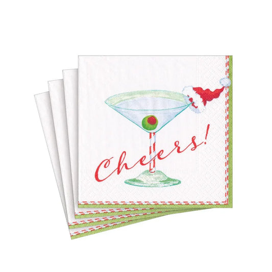 Christmas Cocktail Cheers! Paper Cocktail Napkins - 20 Per Package - Marcel’s Culinary Experience