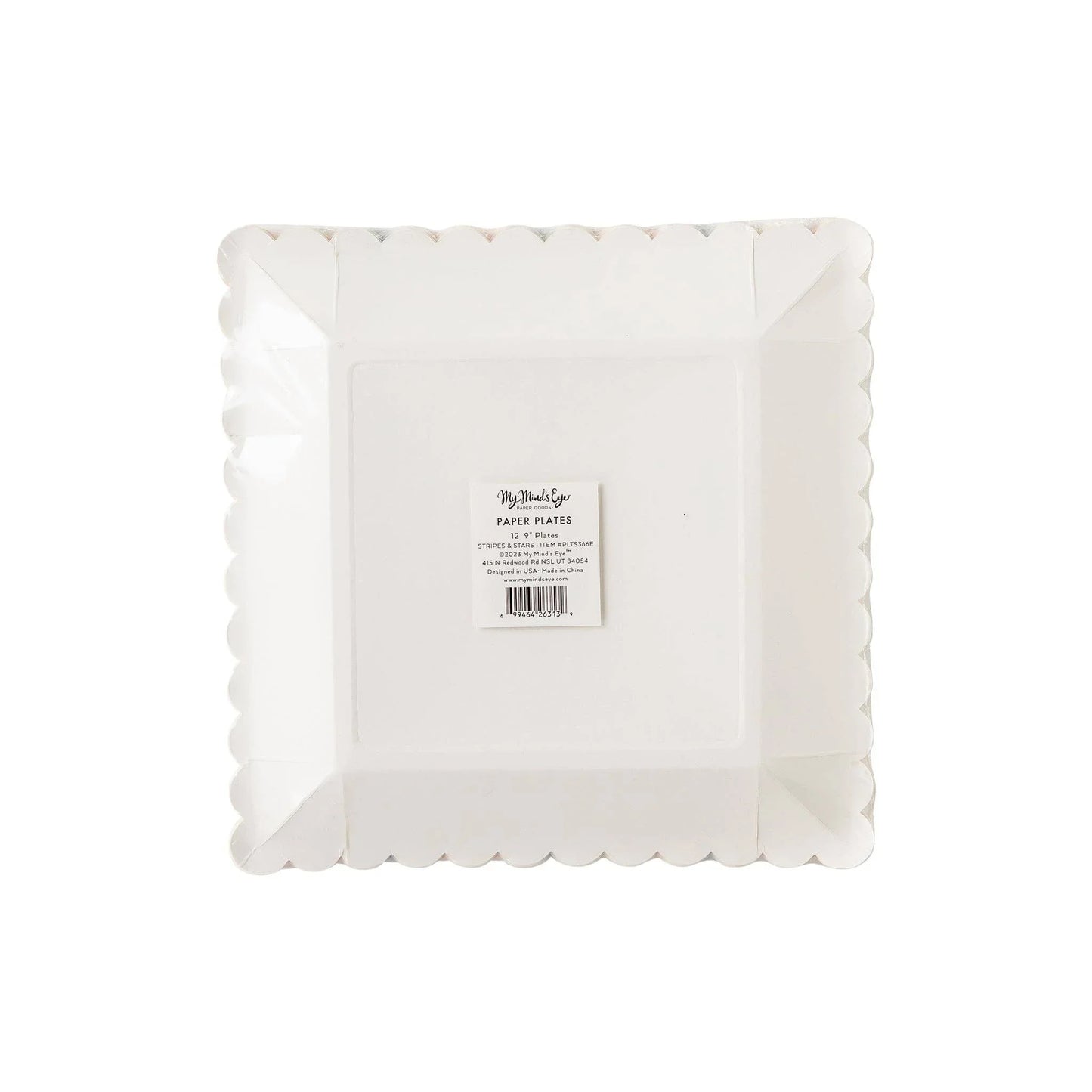 Stripe Square Scallop Paper Plate - Marcel’s Culinary Experience
