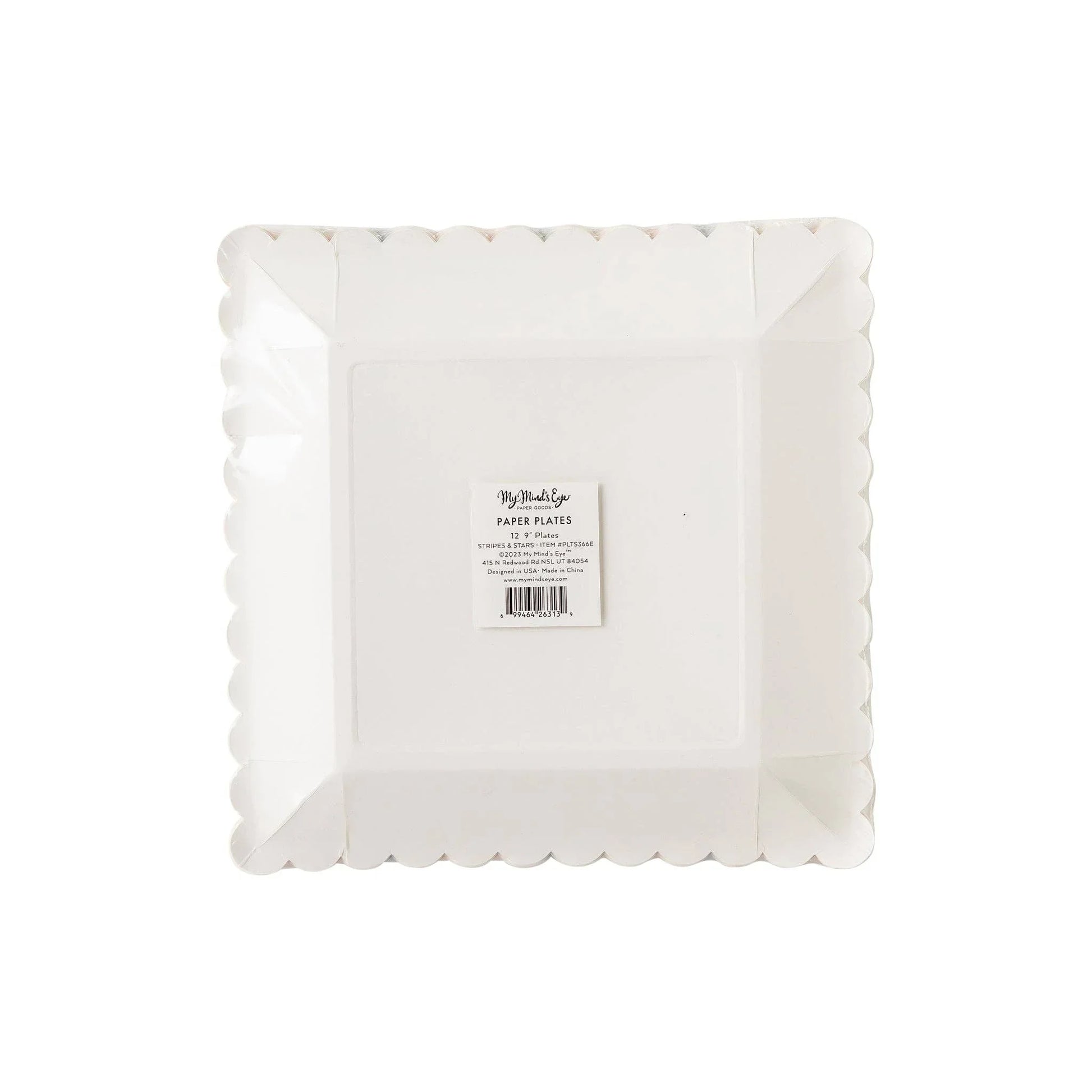 Stripe Square Scallop Paper Plate - Marcel’s Culinary Experience