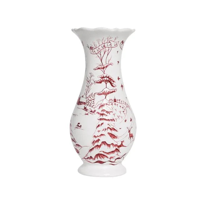 Juliska Country Estate Winter Frolic 9" Vase - Ruby - Marcel’s Culinary Experience