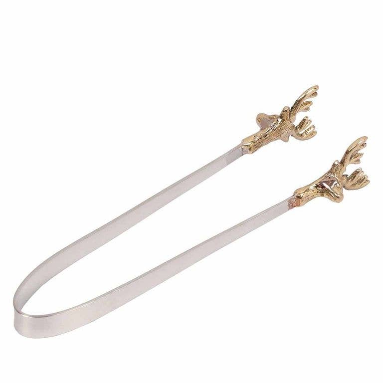 Stainless Steel Gilded Deer Ice Tongs