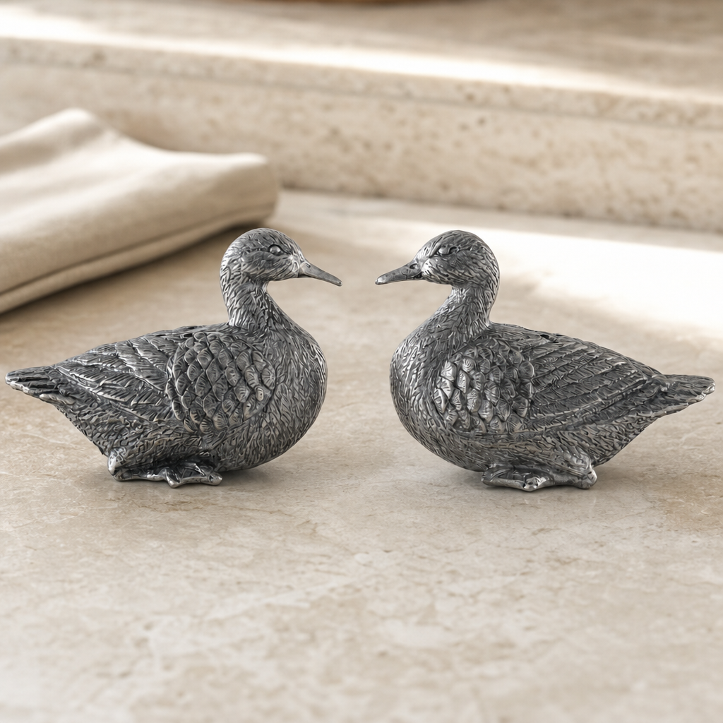 Pewter Mallard Duck Salt & Pepper Shakers