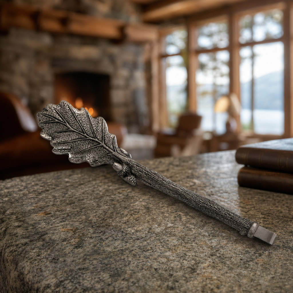 Pewter Oak Leaf Ice & Serving Tongs