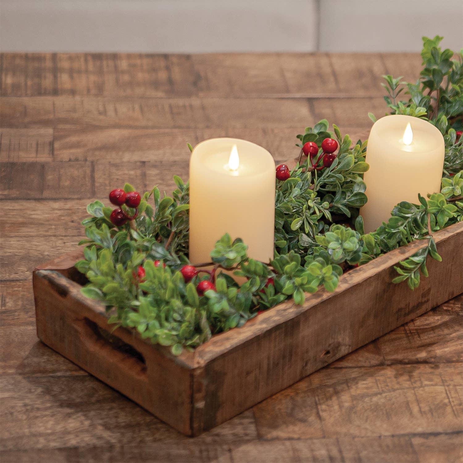 Frosted Boxwood & Gooseberry Garland, 5ft - Marcel’s Culinary Experience