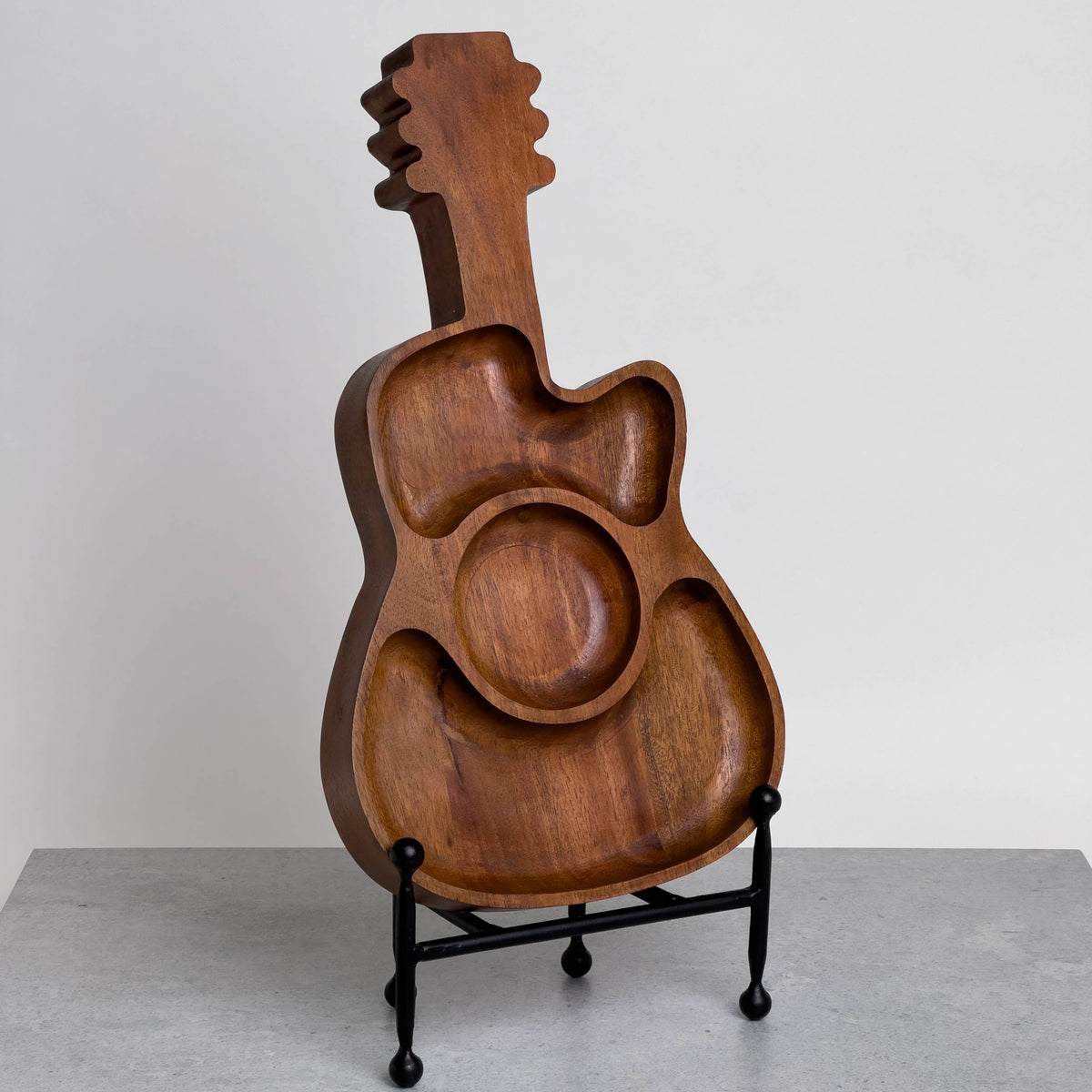 Rustic Wooden Guitar Serving Tray