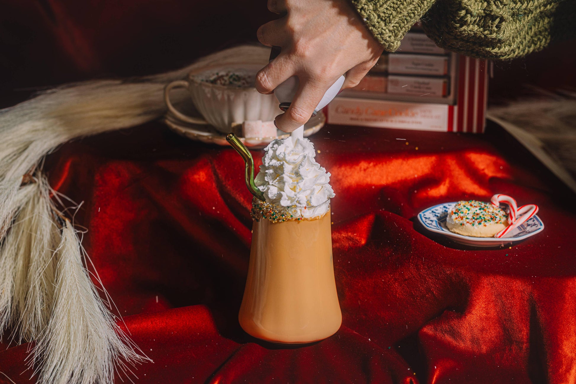 Candy Cane Cookie Latte Mixer Kit with Sprinkle Rimmer - Marcel’s Culinary Experience