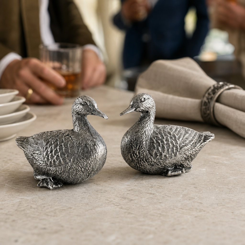 Pewter Mallard Duck Salt & Pepper Shakers