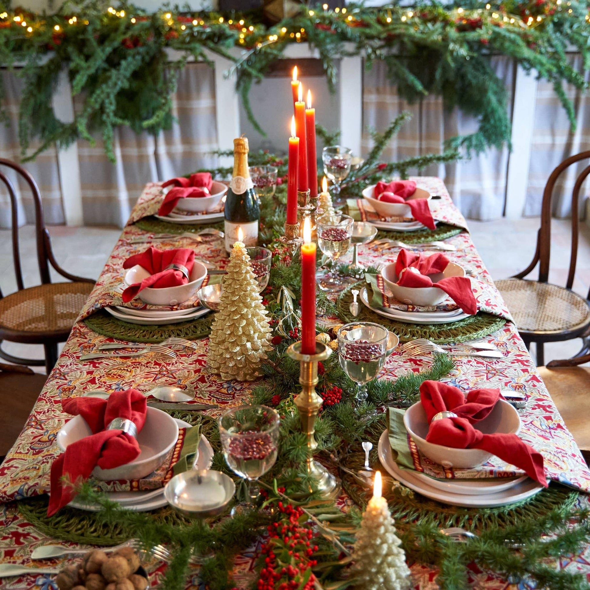 Couleur Nature Noel Red & Green | Tablecloth - Marcel’s Culinary Experience