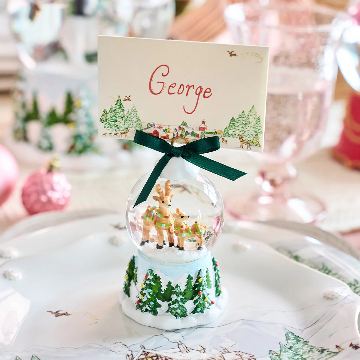 Juliska Berry & Thread North Pole Snow Globe Place Card Holders