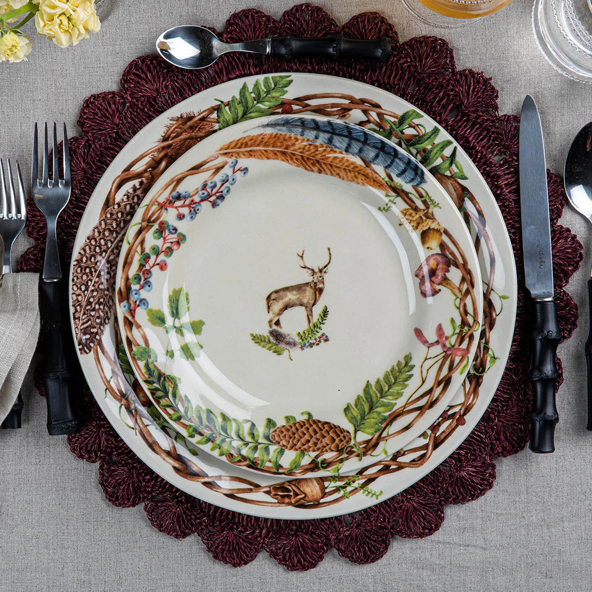 Juliska Forest Walk Animal Dessert/Salad Plates, Set of 4