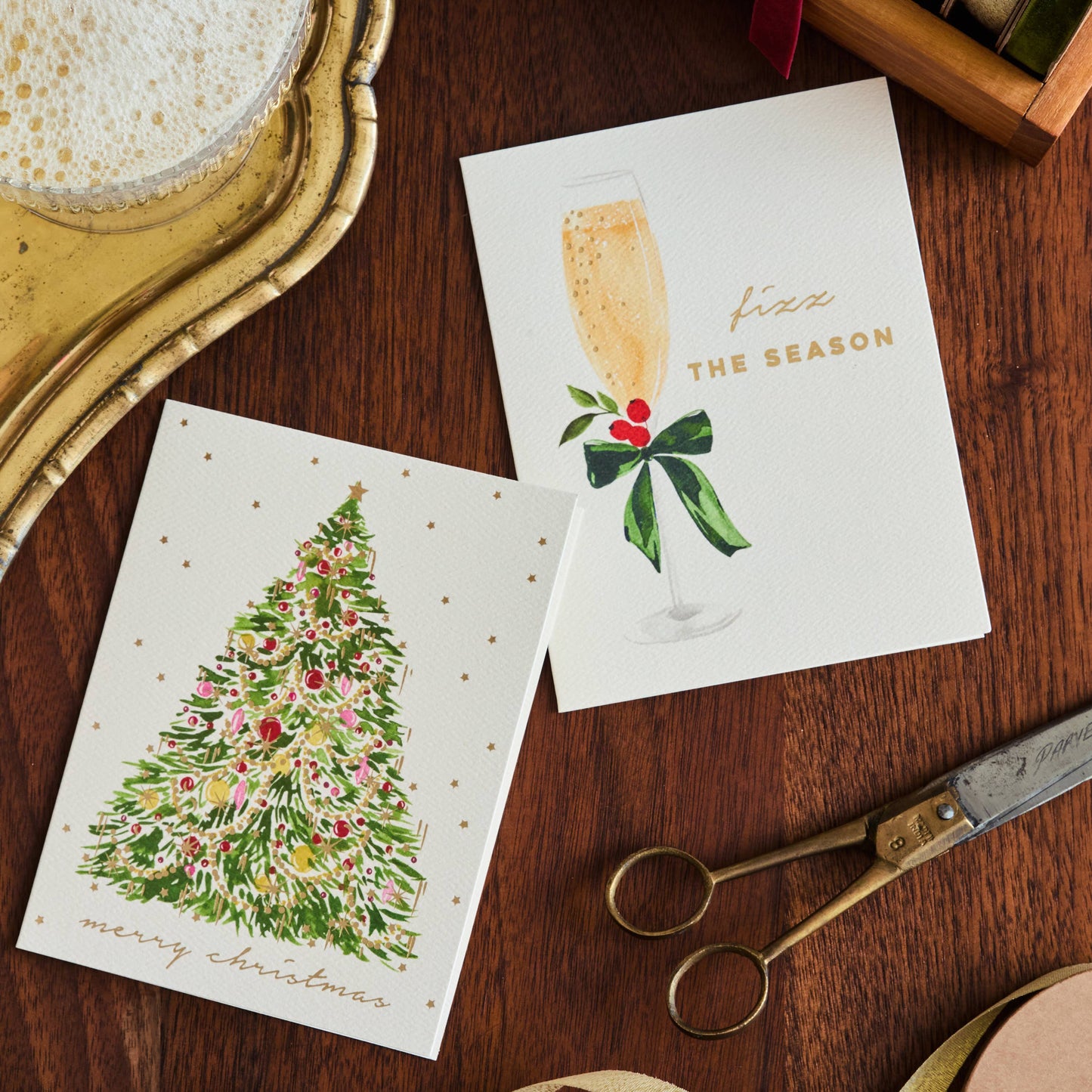 Tinsel Christmas Tree Holiday Card